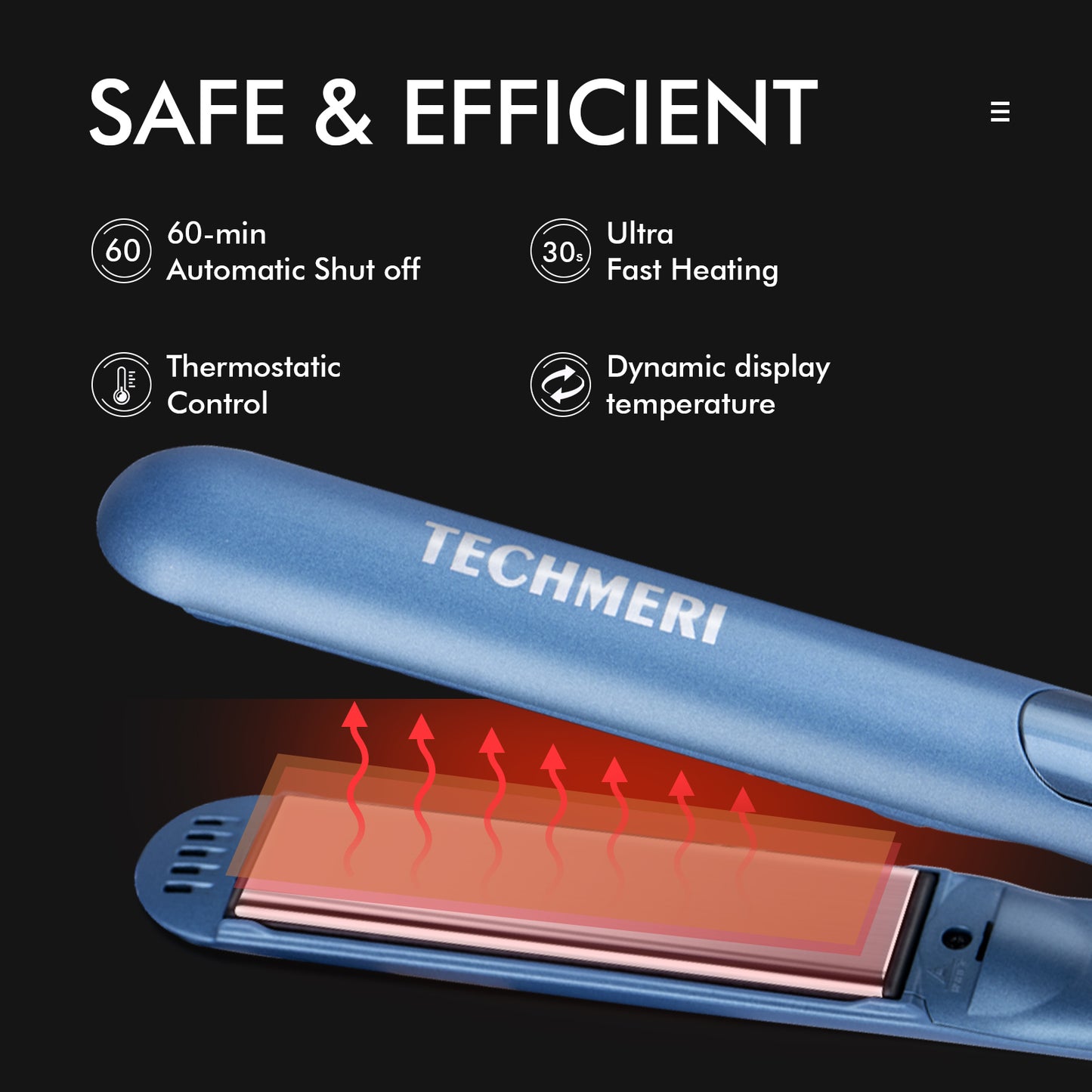 Techmeri Premium Blue Hair Straightener